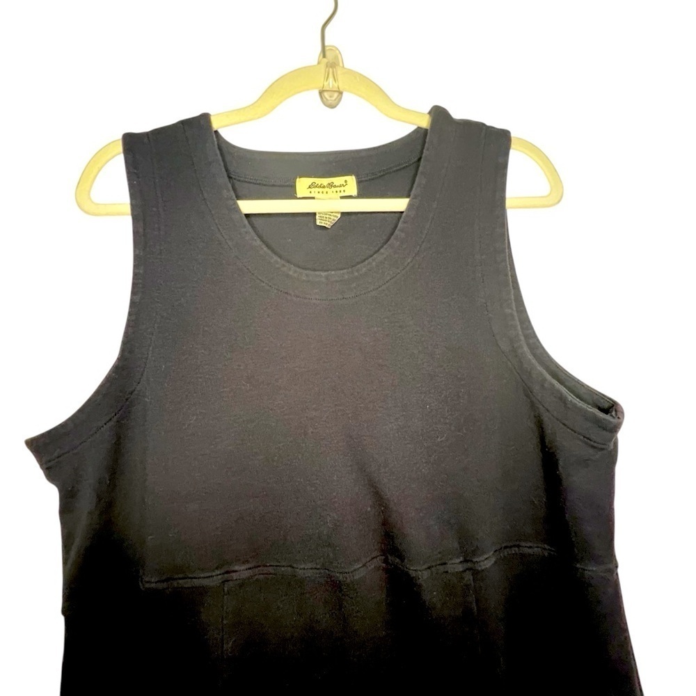 Eddie Bauer 100% Cotton Tank Maxi Dress Black Size Large - Picture 3 of 8